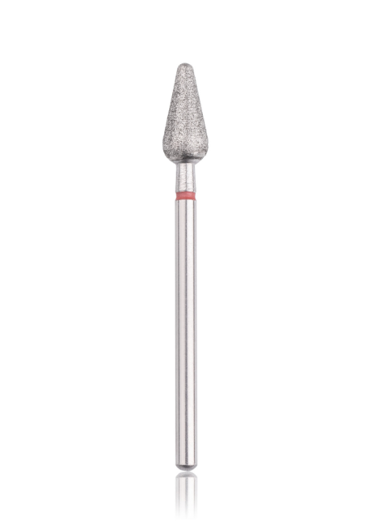 Head The Beauty Tools Diamant-Nagelfräser Abgerundeter Kegel „rot" L-12 mm, Arbeitsteil 5 mm