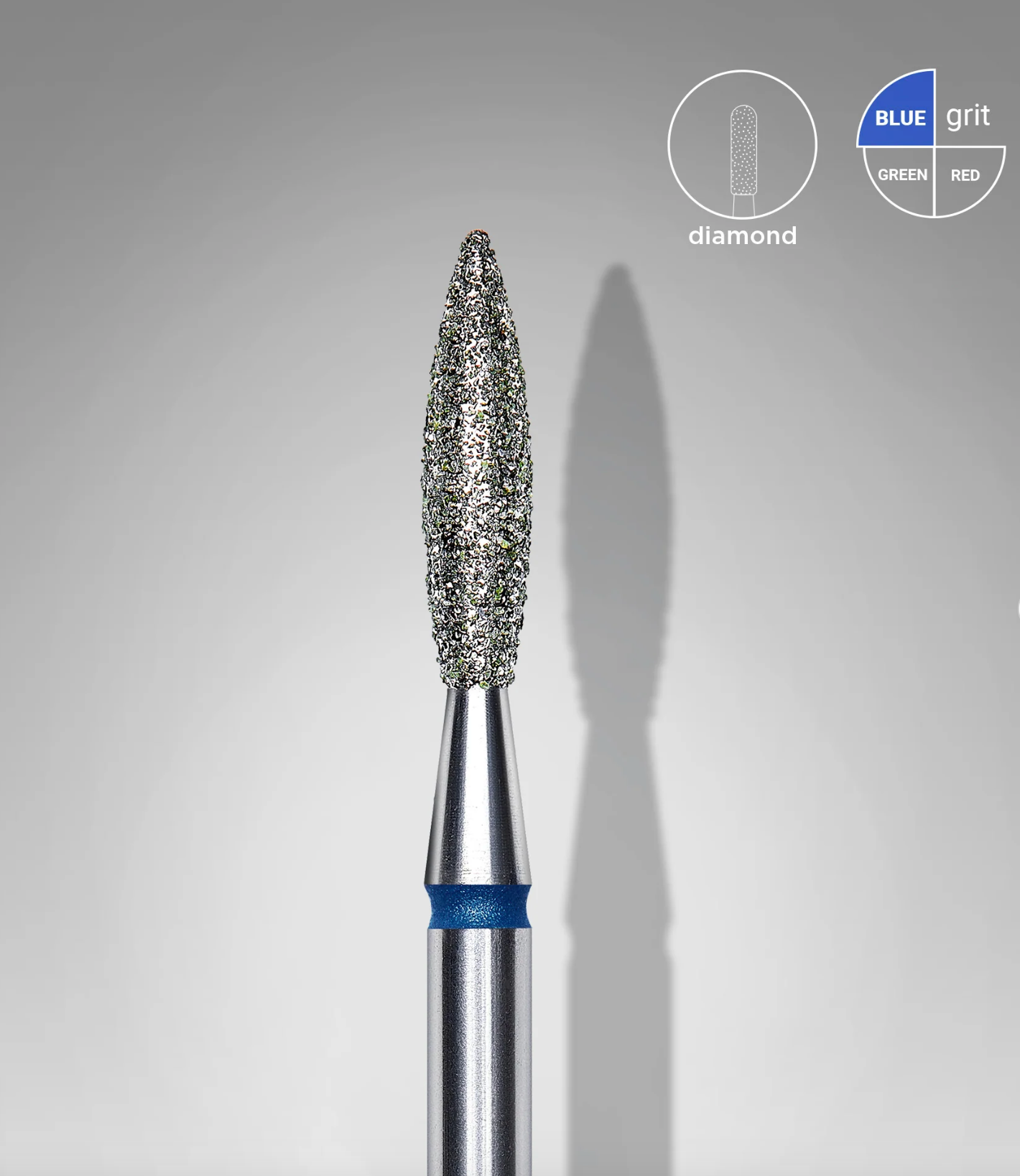 Staleks Diamantfräse "Flamme" Blau, Durchmesser 2.3 Mm / Arbeitsteil 10 Mm