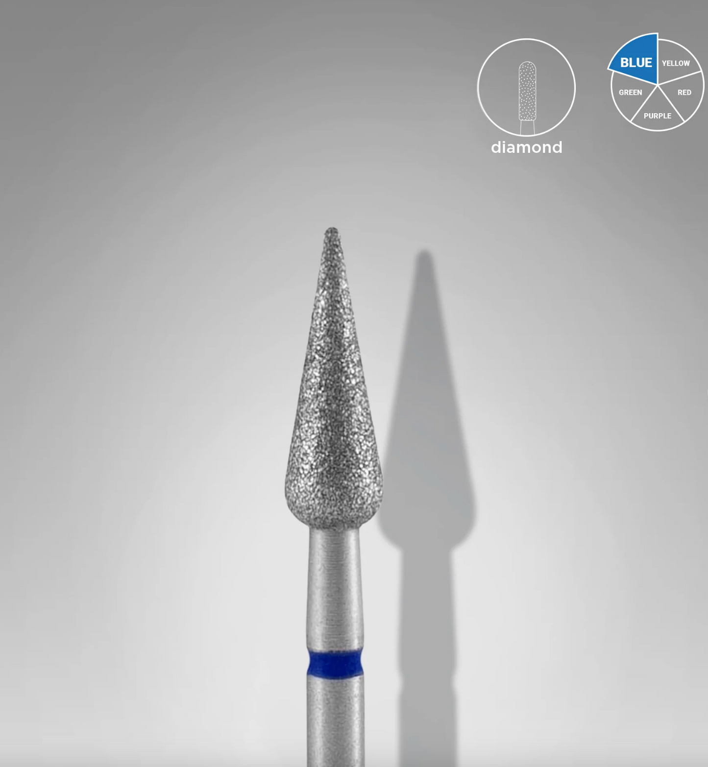 Staleks Diamantfräse "Spitzbirne" Blau, Durchmesser 4 Mm / Arbeitsteil 12 Mm