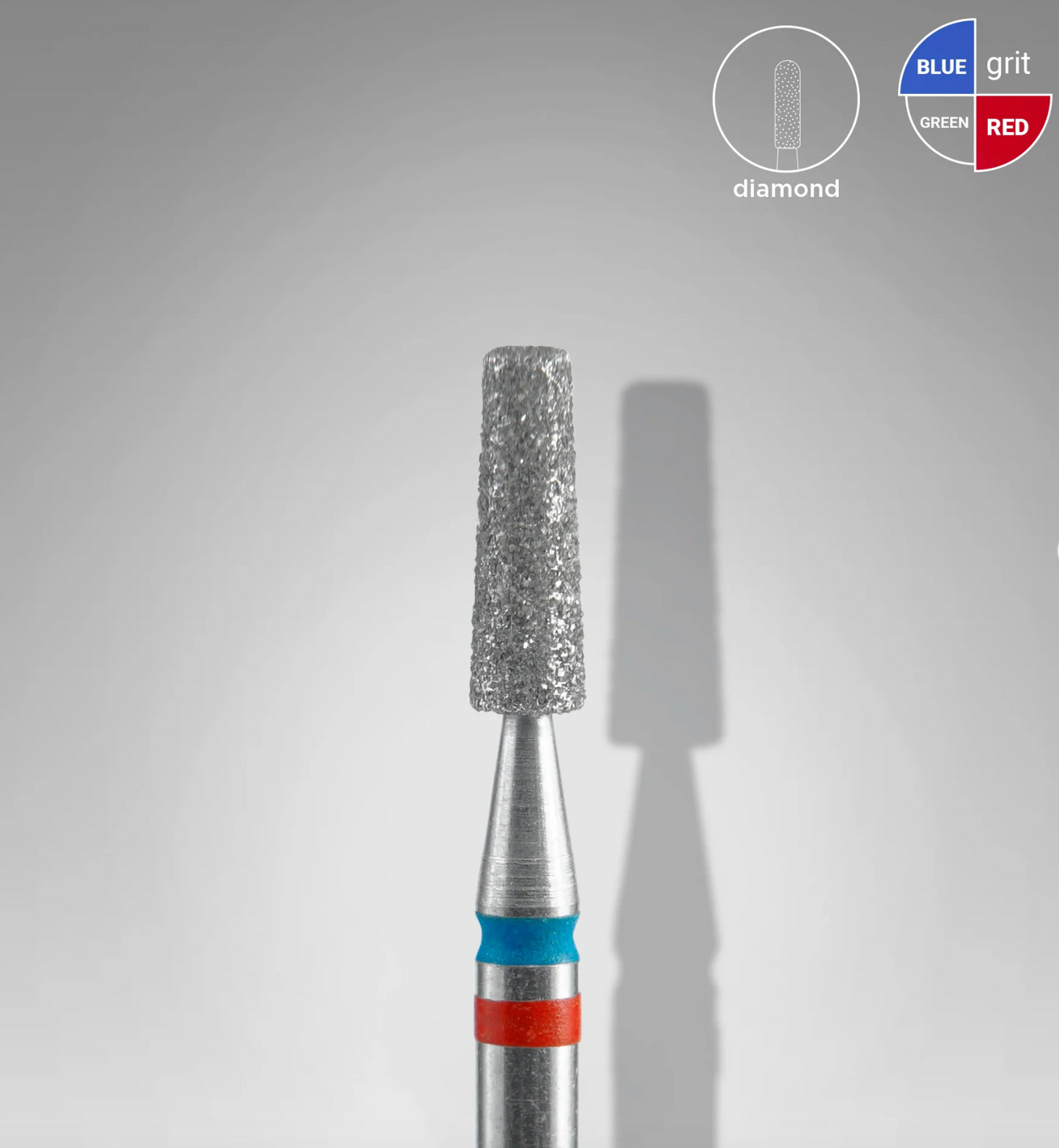 Staleks Diamond Nail Drill Bit DUO Cone Red-Blue EXPERT Head Diameter 2,5 Mm / Working Part 8 Mm