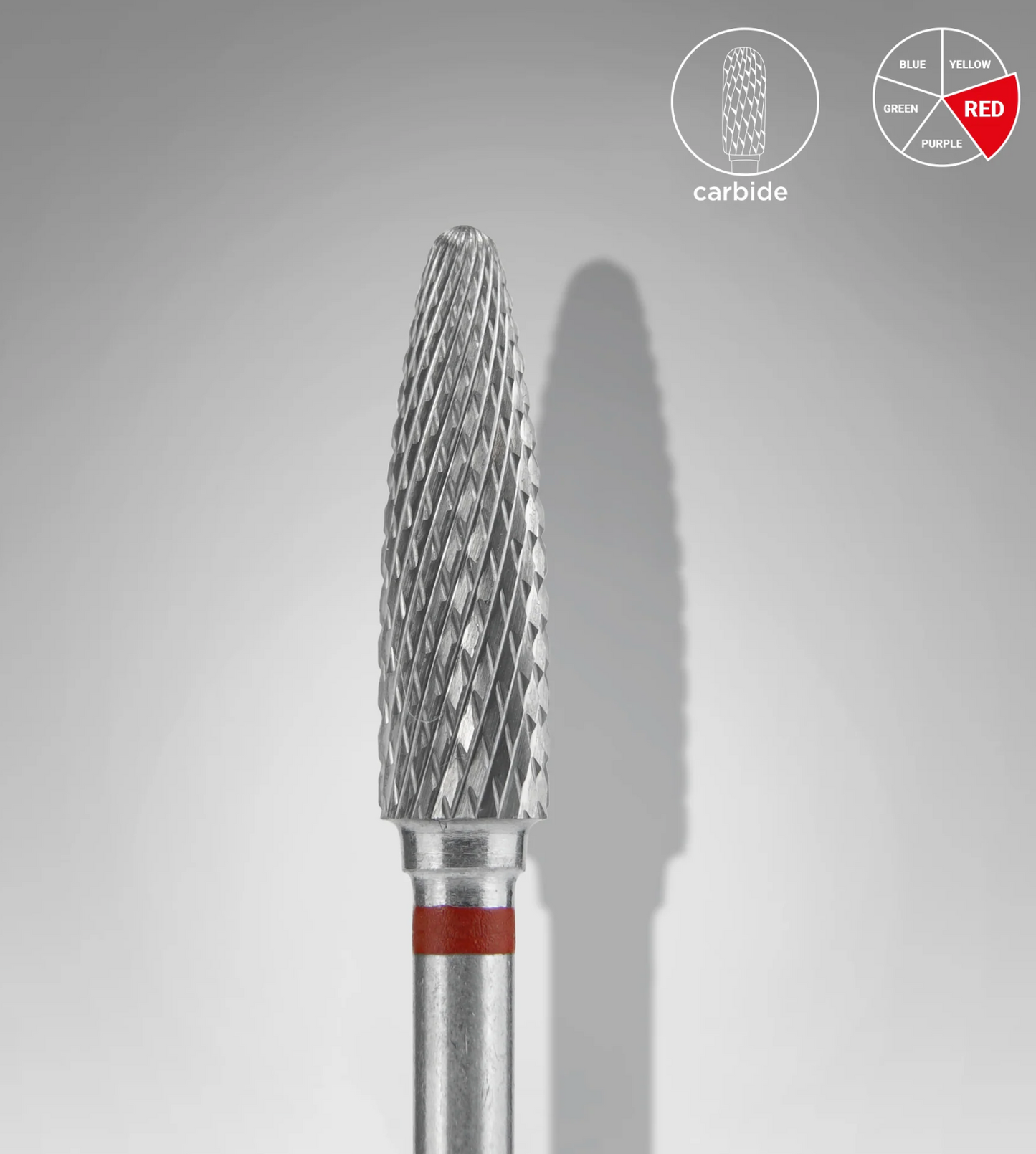 Staleks Hartmetall-Fräse Mais Rot EXPERT Kopfdurchmesser 4 Mm / Arbeitsteil 14 Mm