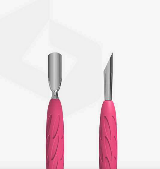 STALEKS Nagelhautschieber Mit Silikongriff "Gummy" UNIQ 10 TYP 2 (Schmaler Runder Schieber + Schräger Schieber)