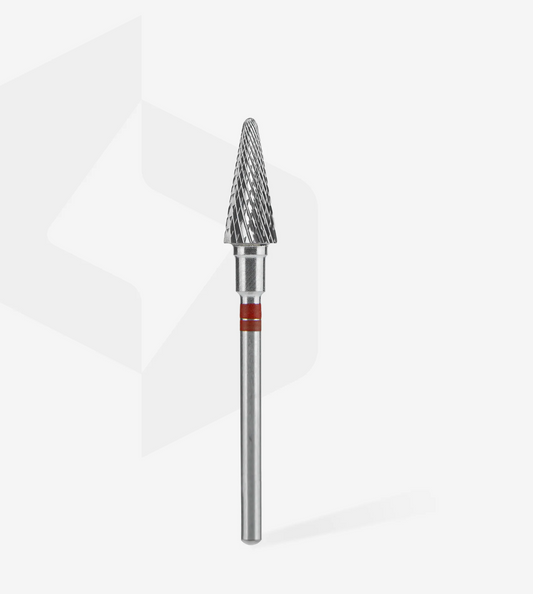 Staleks Hartmetallfräse Für Linkshänder "Kegel" Rot EXPERT, Durchmesser 6 Mm / Arbeitslänge 14 Mm