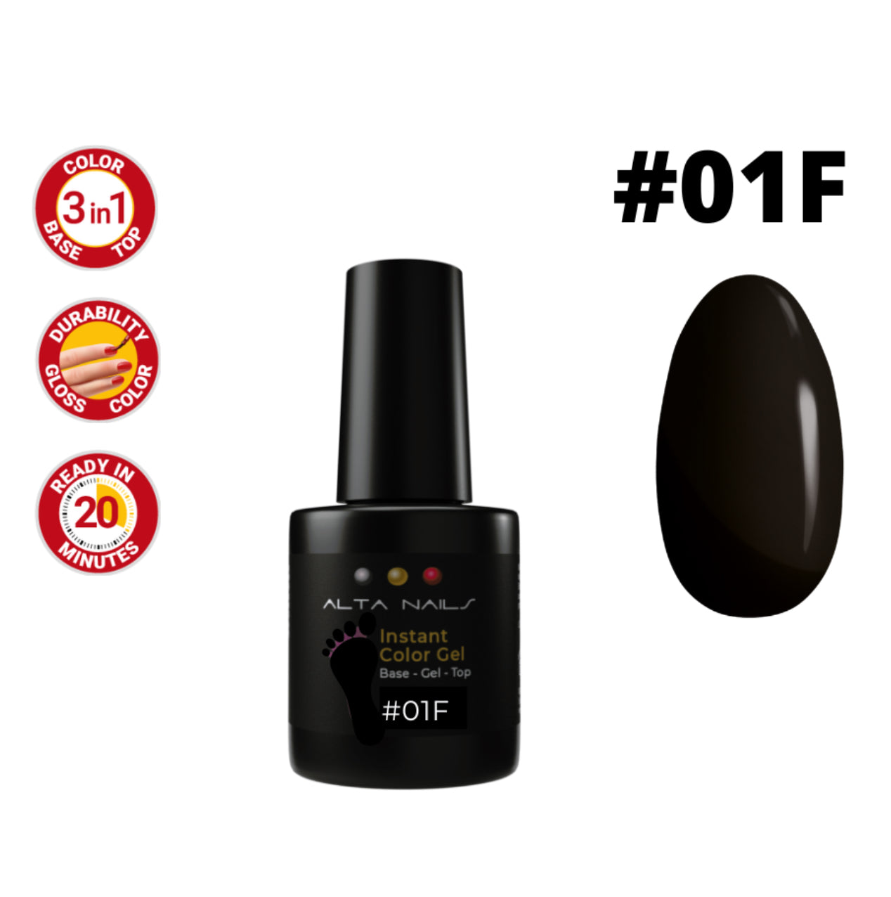 ALTA NAILS Instant Color Gel 3in1 01F, 12 ml.