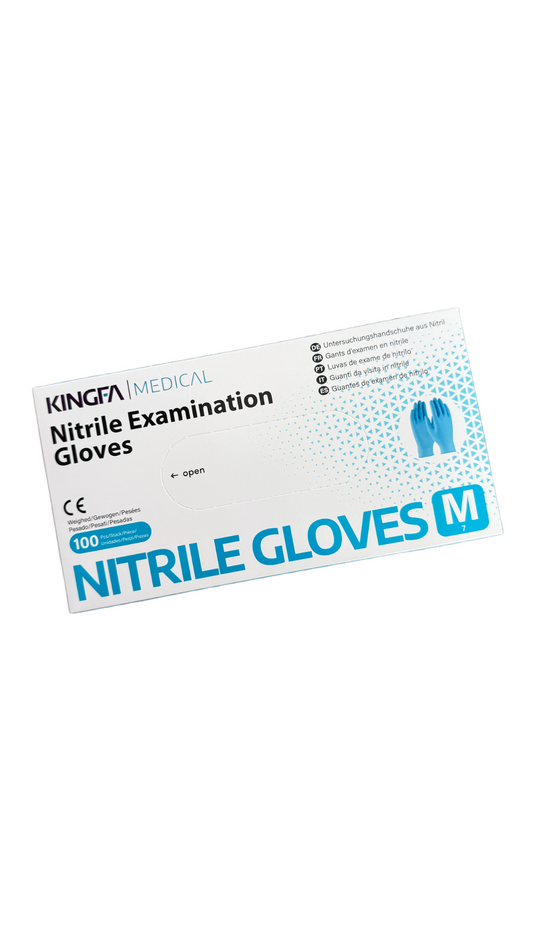 Kingfa Nitril Einmalhandschuhe puderfrei, blau 100 Stück